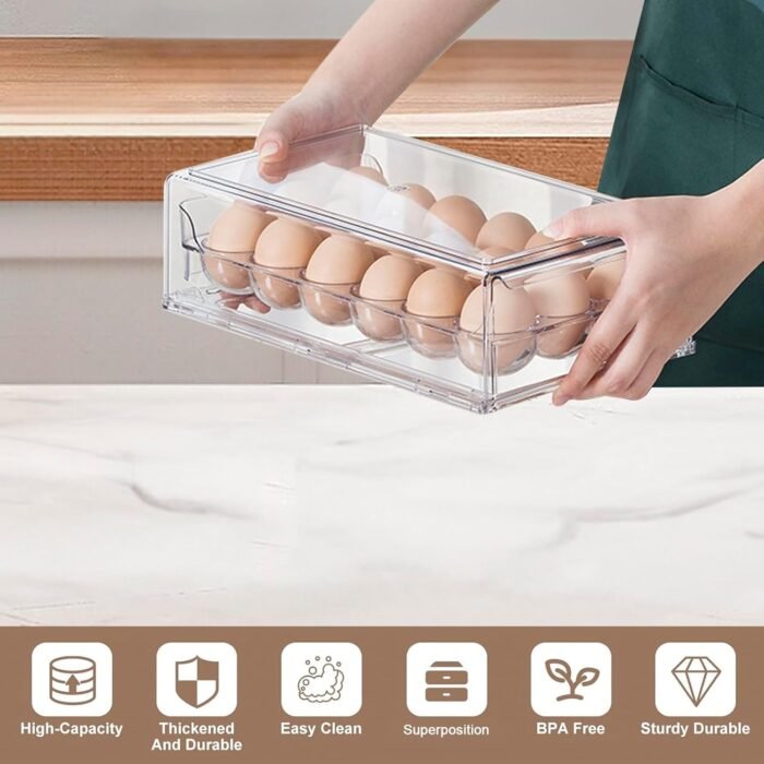 Gzsekken Egg Holder for Fridge, Egg Storage Container - Image 4