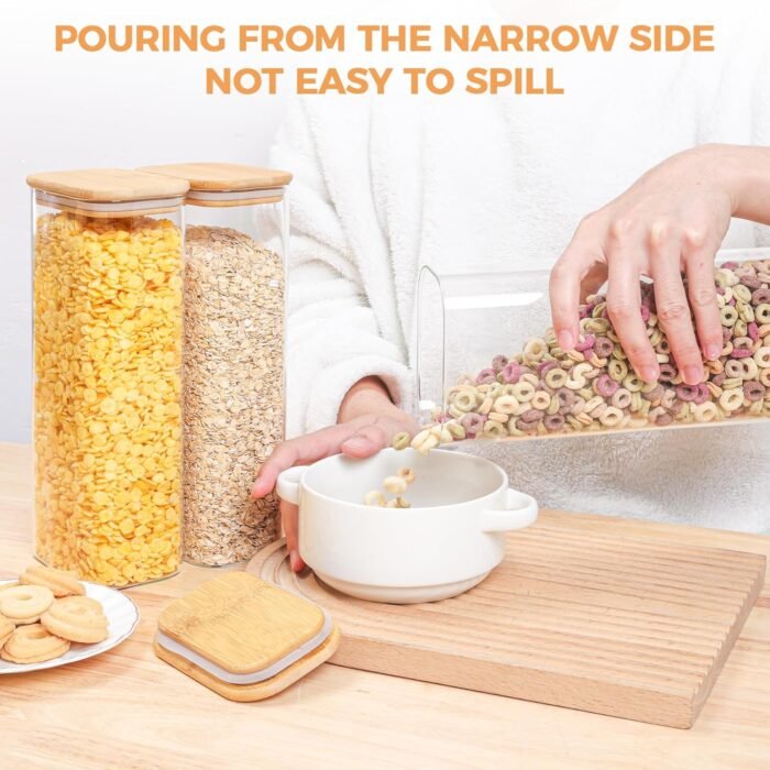 ComSaf 2100ml Rectangle Glass Storage Containers with Lids - Image 4
