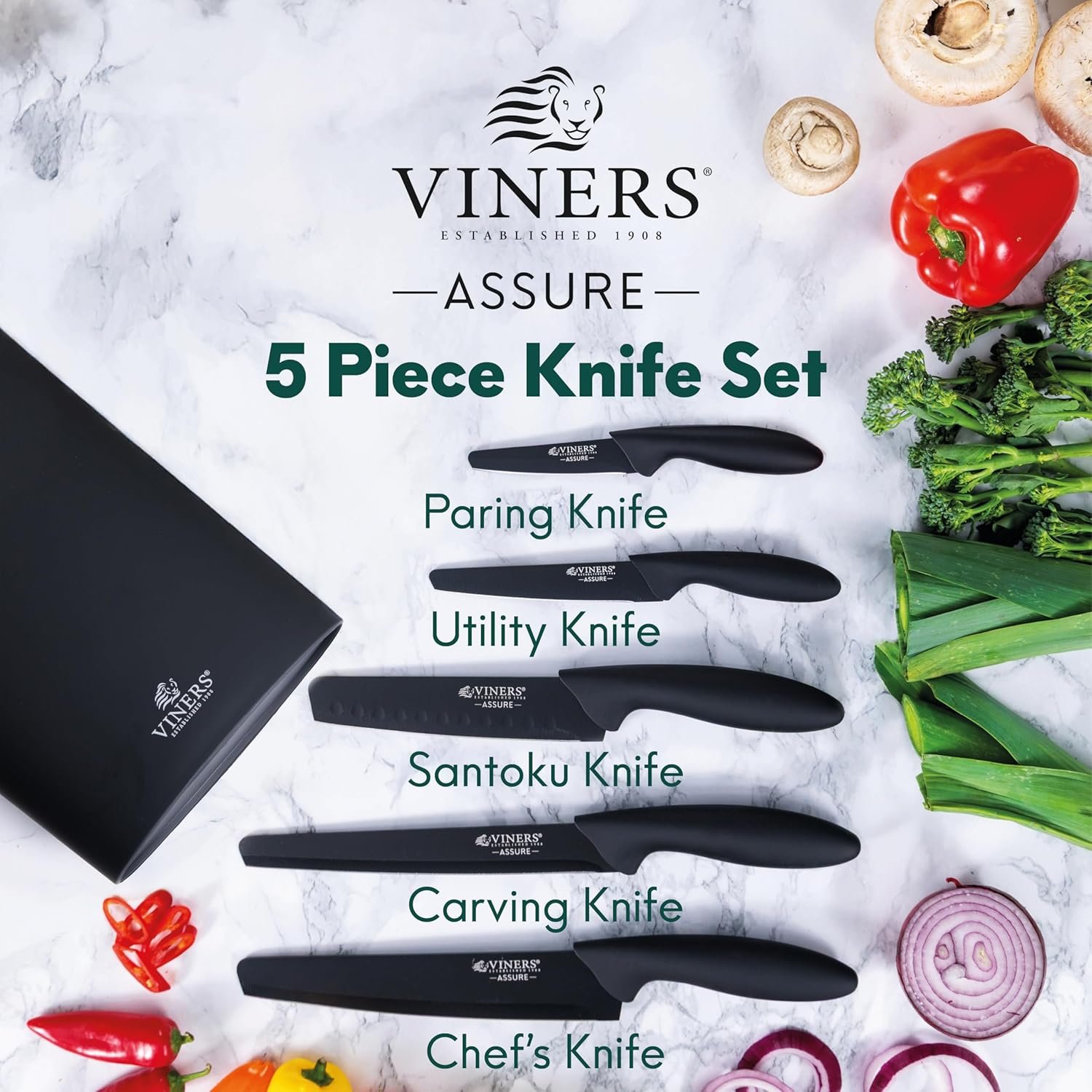 81x6XJg+kAL._AC_SL1500_ Viners Assure 5 -Piece Knife Block Set - Image 5
