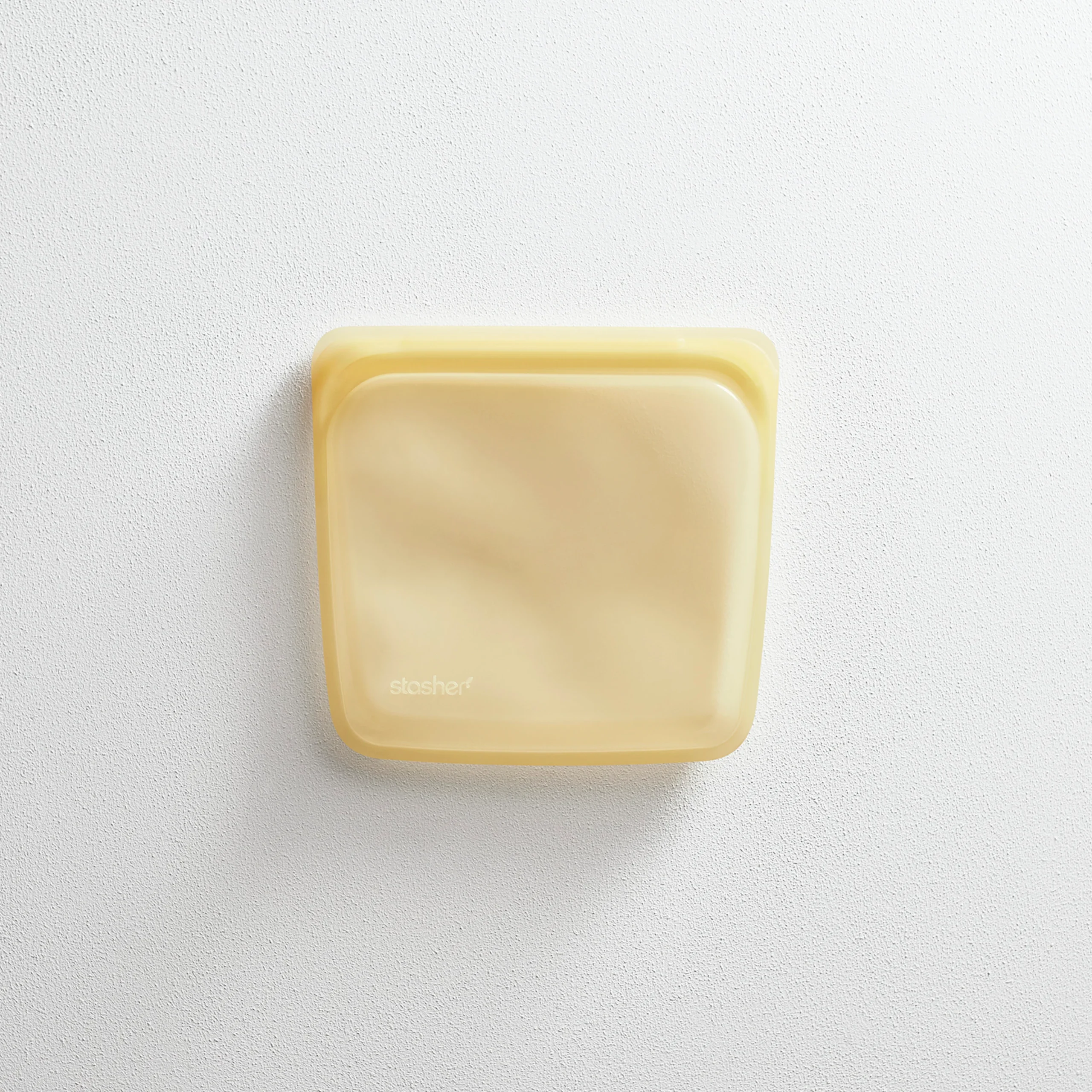 Sandwich_Yellow_OW_Empty_2800 Stasher Reusable Silicone Bag (Sandwich) - Image 1