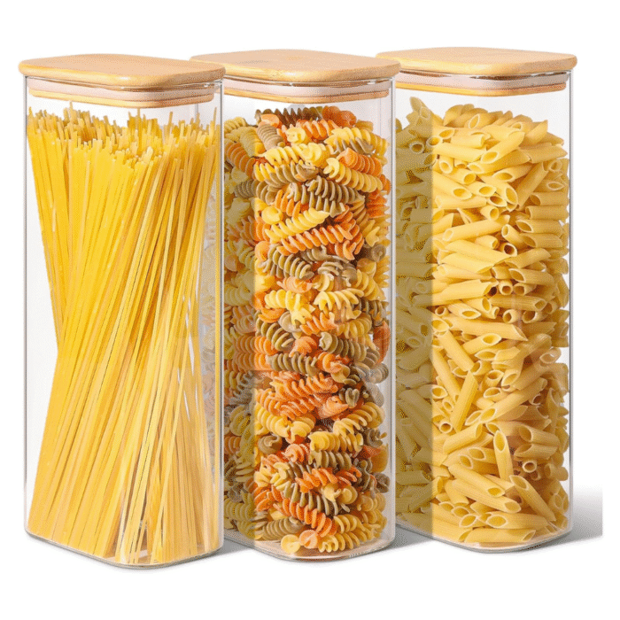 ComSaf 2100ml Rectangle Glass Storage Containers with Lids - Image 1