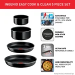 Ingenio Easy Cook & Clean L1549043 5-Piece Pan Set - Image 3